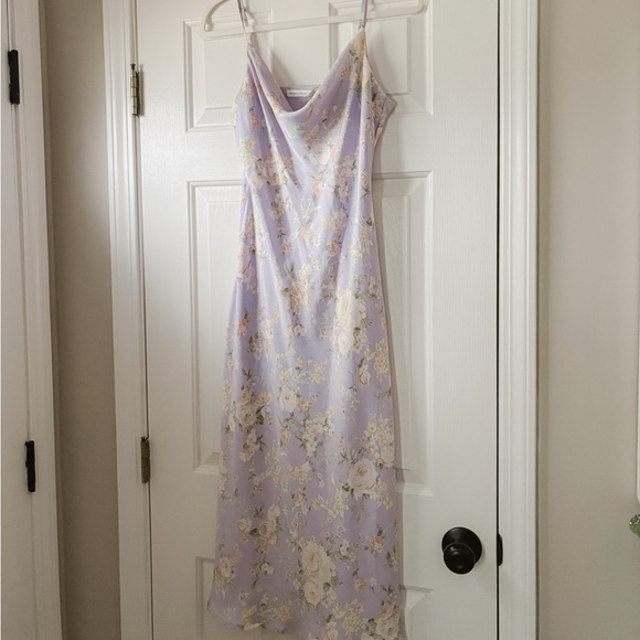 Altar'd State Dresses & Skirts - Altar’d State Lavender Floral Midi Slip Dress